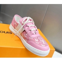 Duplicate Louis Vuitton Lous Sneakers in Pink Monogram Denim 0228112