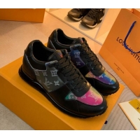 Top Grade Louis Vuitton Run Away Sneakers in Leather and Epoxy Black 0316062