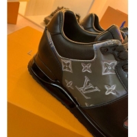 Top Grade Louis Vuitton Run Away Sneakers in Leather and Epoxy Black 0316062