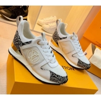 Discount Louis Vuitton Run Away Sneakers in Leather and Fabric White 316064