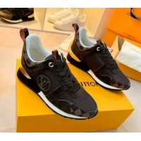 Most Popular Louis Vuitton Run Away Sneakers in Leather and Fabric Black 0316066