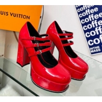 Perfect Louis Vuitton Fame Platform Pump 11.5cm Patent Leather Red 322022