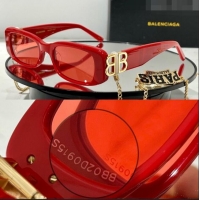 Famous Brand Balenciaga Sunglasses BB0096 Red 2023