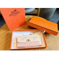 Spot Bulk Hermes Wink Grined Leather Glasses Case HE2354 White/Pink 2022