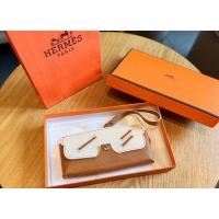 Buy Fashion Hermes Wink Grined Leather Glasses Case HE2354 White/Brown 2022