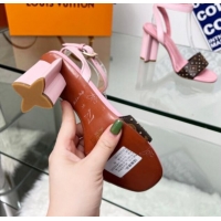 Popular Style Louis Vuitton Silhouette Sandals 8cm in Pink Leather and Studded Monogram Canvas 329099