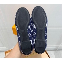 Most Popular Louis Vuitton Monogram Denim Ballerinas with Bow Dark Blue 407125