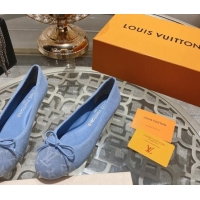 Sumptuous Louis Vuitton Popi Flat Ballerinas in Light Blue Denim 0407128