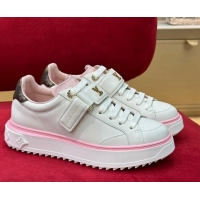 Sophisticated Louis Vuitton Time Out Sneakers with LV Velcro Strap Light Pink 407131