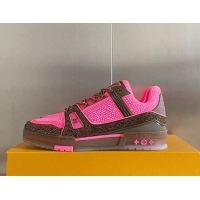 Purchase Louis Vuitton LV Trainer Sneakers with Allover Crystals Pink/Brown 407134