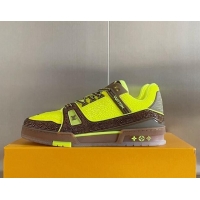 Unique Style Louis Vuitton LV Trainer Sneakers with Allover Crystals Yellow/Brown 0412007