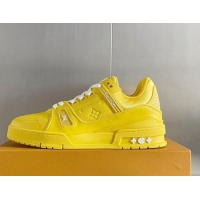 Best Grade Louis Vuitton LV Trainer Sneakers in Monogram Leather Yellow 1AAREY 0412011