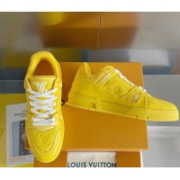 Best Grade Louis Vuitton LV Trainer Sneakers in Monogram Leather Yellow 1AAREY 0412011