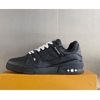 Popular Style Louis Vuitton LV Trainer Sneakers in Monogram Leather Black/White 412013