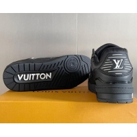 Popular Style Louis Vuitton LV Trainer Sneakers in Monogram Leather Black/White 412013