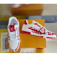 Good Taste Louis Vuitton LV x YK Trainer Sneakers with Infinity Dots Red 0412016