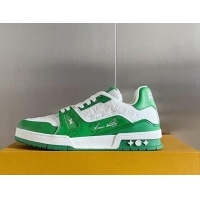 Best Grade Louis Vuitton LV Trainer Sneakers in Mini Monogram Leather Green 0412022