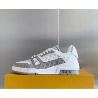 Luxurious Louis Vuitton LV Trainer Sneakers in Mini Monogram Leather Grey 0412029