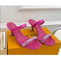 Purchase Louis Vuitton Sparkle Heel Slide Sandals 6.5cm in Satin Dark Pink 0427074