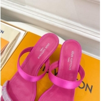 Purchase Louis Vuitton Sparkle Heel Slide Sandals 6.5cm in Satin Dark Pink 0427074