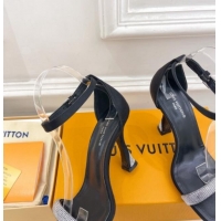 Grade Quality Louis Vuitton Sparkle High Heel Sandals 9.5cm in Satin Black 427095