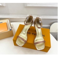 Pretty Style Louis Vuitton Sparkle Medium Heel Satin Sandals 6.5cm with Signature Nude 427097