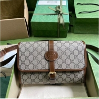 Super Quality Gucci GG messenger bag with Interlocking G 745679 Brown