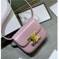 Top Quality Celine MINI TRIOMPHE IN CALFSKIN 10I512 pink