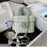 Well Crafted CHANEL SMALL VANITY CASE AS3973 Light Blue