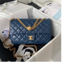 New Design Chanel SMALL FLAP BAG AS4064 dark blue