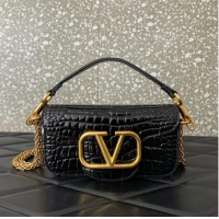 Grade Quality VALENTINO GARAVANI Loco Calf leather bag WA0K53 black