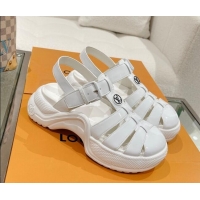 Good Looking Louis Vuitton LV Archlight Sandals in White Patent Leather 427122