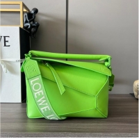 Reasonable Price Loewe Puzzle Bag Leather 052239 Green