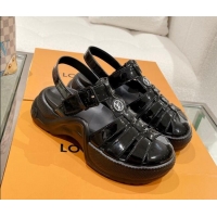 Pretty Style Louis Vuitton LV Archlight Sandals in Black Patent Leather 427125