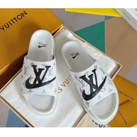 Low Price Nike x Louis Vuitton Men's Trainer Slide Sandals in White Monogram Canvas 427131