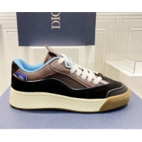 Best Grade Dior B713 Cactus Jack Sneakers in Leather and Mesh Dark Brown 2100981