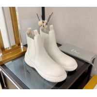 Good Quality Dior D-Racer Calfskin Ankle Boots White 110115