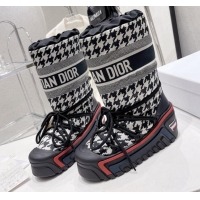 Stylish Dior Dioralps Snow Short Boots in Houndstooth Nylon 110120