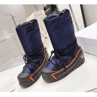 Purchase Dior Dioralps Snow Short Boots in Dark Blue Oblique Shiny Nylon 110122