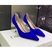 Good Quality Dior D-Fame Suede Pumps 8cm Blue 120204