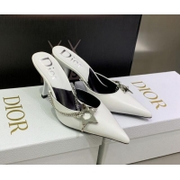 Classic Hot Dior Star Chain Mules 8.5cm White 2120217