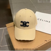 Good Product Celine Canvas Baseball Hat 051206 Beige 2023