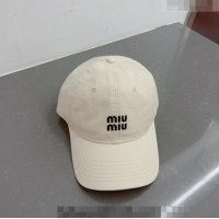 Unique Grade Miu Miu Canvas Baseball Hat 051208 White 2023