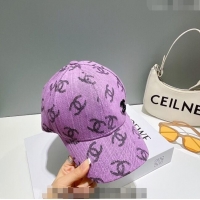 Promotional Chanel CC Canvas Baseball Hat 051209 Purple 2023