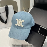 Super Quality Celine Denim Baseball Hat 051211 Washed Blue 2023-