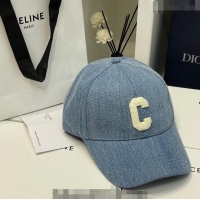 Good Taste Celine C Denim Baseball Hat 051212 Washed Blue 2023