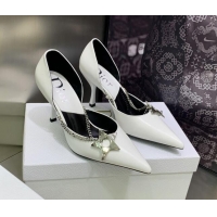 Sophisticated Dior Star Chain Pumps 8.5cm White 2120221