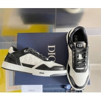 Most Popular Dior B27 Low-Top Sneakers in Oblique Galaxy Leather and Calfskin Black/White 122343