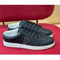 Top Quality ior Star Calfskin Sneakers with Low Heel Tab Black 122346