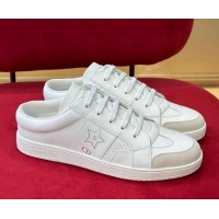 AAAAA Dior Star Calfskin Sneakers with Low Heel Tab White 122347